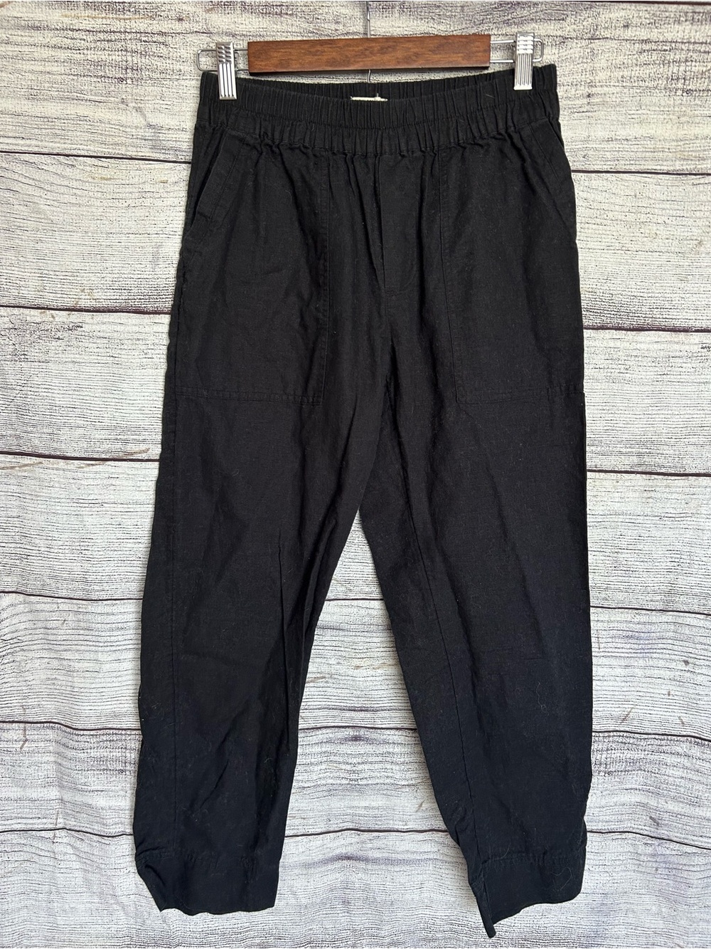 Pact organic cotton pull on pants in black size medium